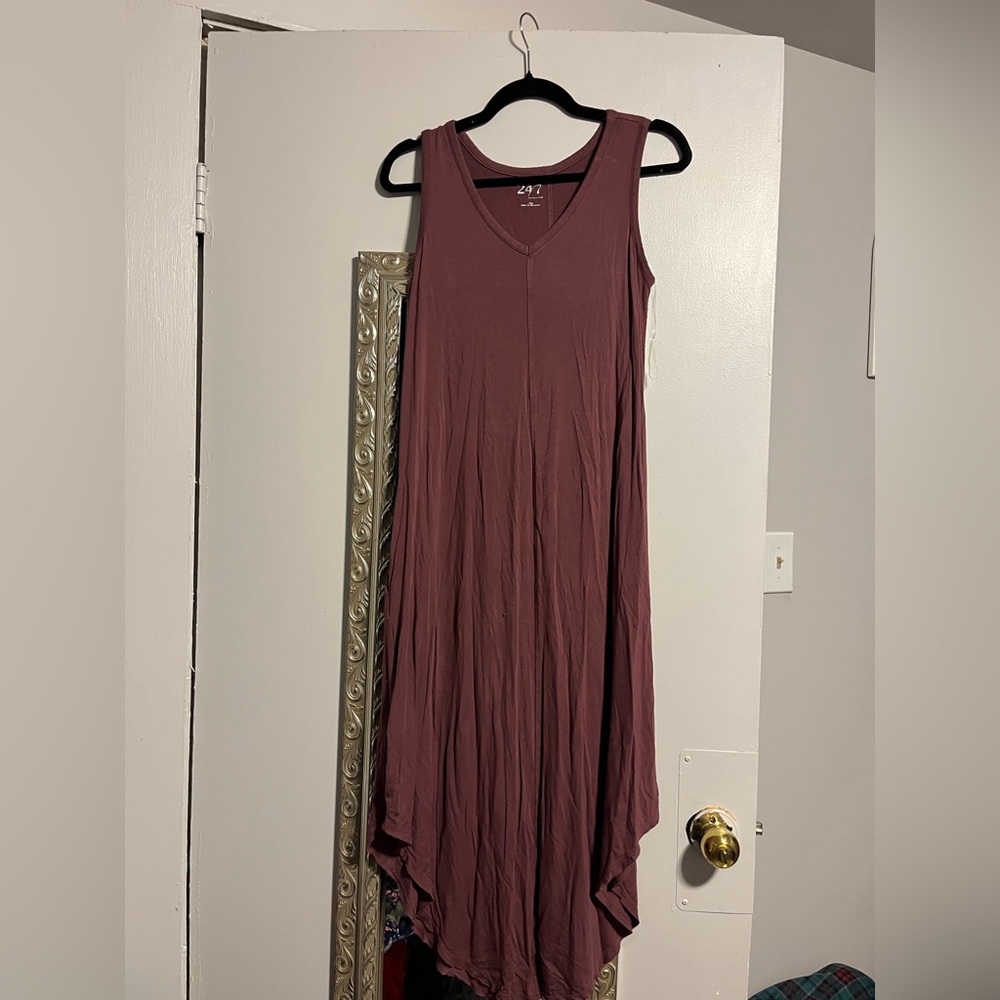 Maurices Asymmetrical Sleeveless Dress in Mauve